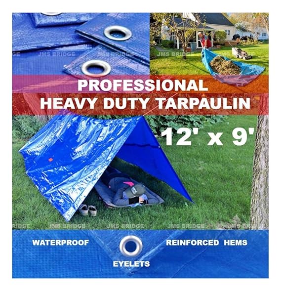 TARPAULIN. Size 9ft x 12ft. Blue. 100 Waterproof. Amazon.co.uk DIY & Tools