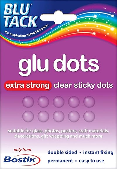 Bostik Glu Dots Extra Strong Double Sided Glue Dots Clear x64