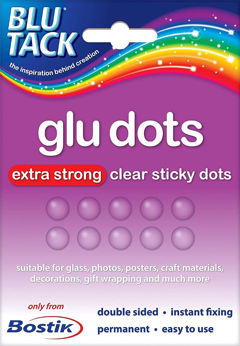 Bostik Glu Dots Extra Strong Double Sided Glue Dots Clear x64