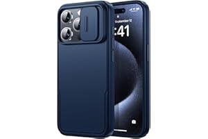 Humixx for iPhone 15 Pro Case with Camera Cover, [Military Grade Drop Protection] [Snug Touch] Slim Protective Hard Back and Shockproof Bumper with Airbag Case for iPhone 15 Pro Phone Case 6.1"- Blue