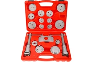 KUNTEC 18 Pieces Disc Brake Caliper Compression Tool Kit and Piston Wind Back Tool Set for Brake Pad Replacement