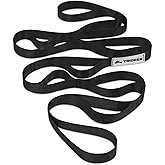 Trideer Stretching Strap with Loops, Yoga Strap, Stretch Bands for Exercise | Non-elastic Leg Lifter for knee &amp; hip recovery, home PT, hamstring, calf, back stretching and mobility