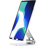 SATECHI R1 Multi-Angle Foldable Tablet Stand - Compatible with 2022 iPad Air M1, 2021 iPad Pro M1, 2020/2018 iPad Pro, iPhone 13 Pro Max/13 Pro/13 Mini/13, iPhone 12 Pro Max/12 Mini/12 (Silver)