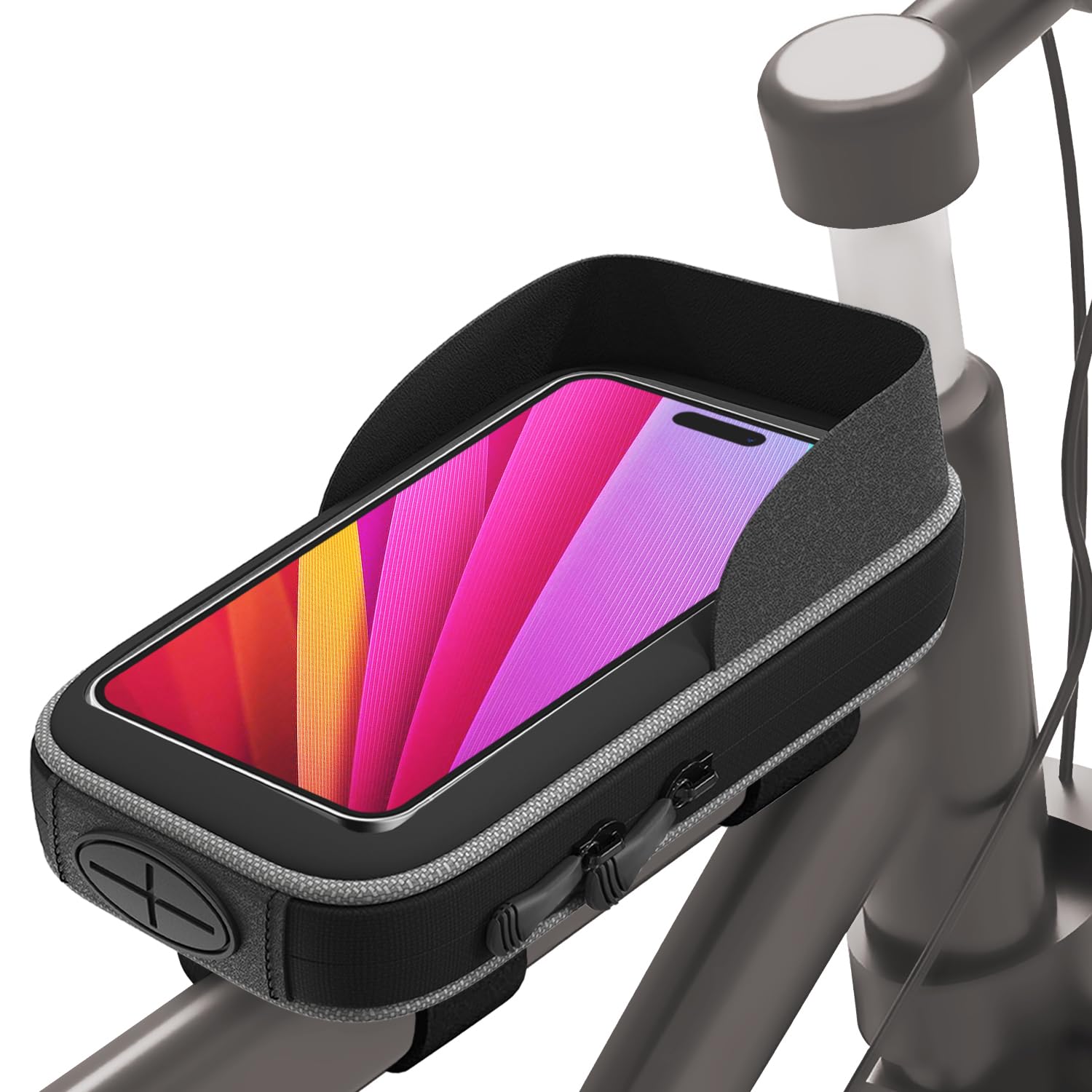 Turnaroundtech Frame Bike Bag Compatible with Smartphones up to 7.5 Inches Ergonomic Design and Water Resistant Ideal for Mountain and Urban Cycling Easy Access