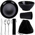Kyraton Camping Utensils, Camping Mess Kit for Travel, Camping, Picnic, Outdoor, Camping Gear Include Knife, Spoon, Fork Silverware Set, Cup, Bowl, Plate, Camping Essentials for 1