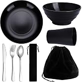 Kyraton Camping Utensils, Portable Travel Silverware Set with Reusable Light Weight Mug, Bowls and Plate, Stainless Steel Cutlery Set, Camping Mess Kit for 1 Person