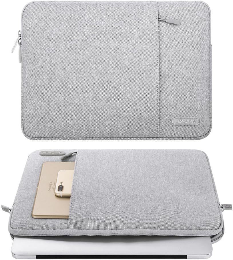 MOSISO Laptop Sleeve Bag Compatible with 13-13.3 inch MacBook Pro, MacBook Air, Notebook Computer, Water Repellent Polyester Vertical Protective Case with Pocket, Gray: Computers & Accessories
