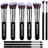 BS-MALL(TM) Makeup Brushes Premium Makeup Brush Set Synthetic Kabuki Makeup Brush Set Cosmetics Foundation Blending Blush Eyeliner Face Powder Lip Brush Makeup Brush Kit(10pcs, Silver Black)