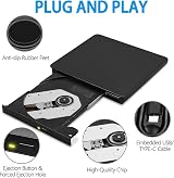 ZZOSRDR USB 3.0 Type-C External CD DVD Drive RW Writer Burner Player Portable view 5