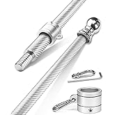 DUPKEV 6FT Carbon Fiber Flag Pole for Outside House – Silver Porch Flagpole, 1 Inch Diameter, Rustproof, 360° Rotating Flag Rings & Stainless Steel Carabiners Included, for All Weather