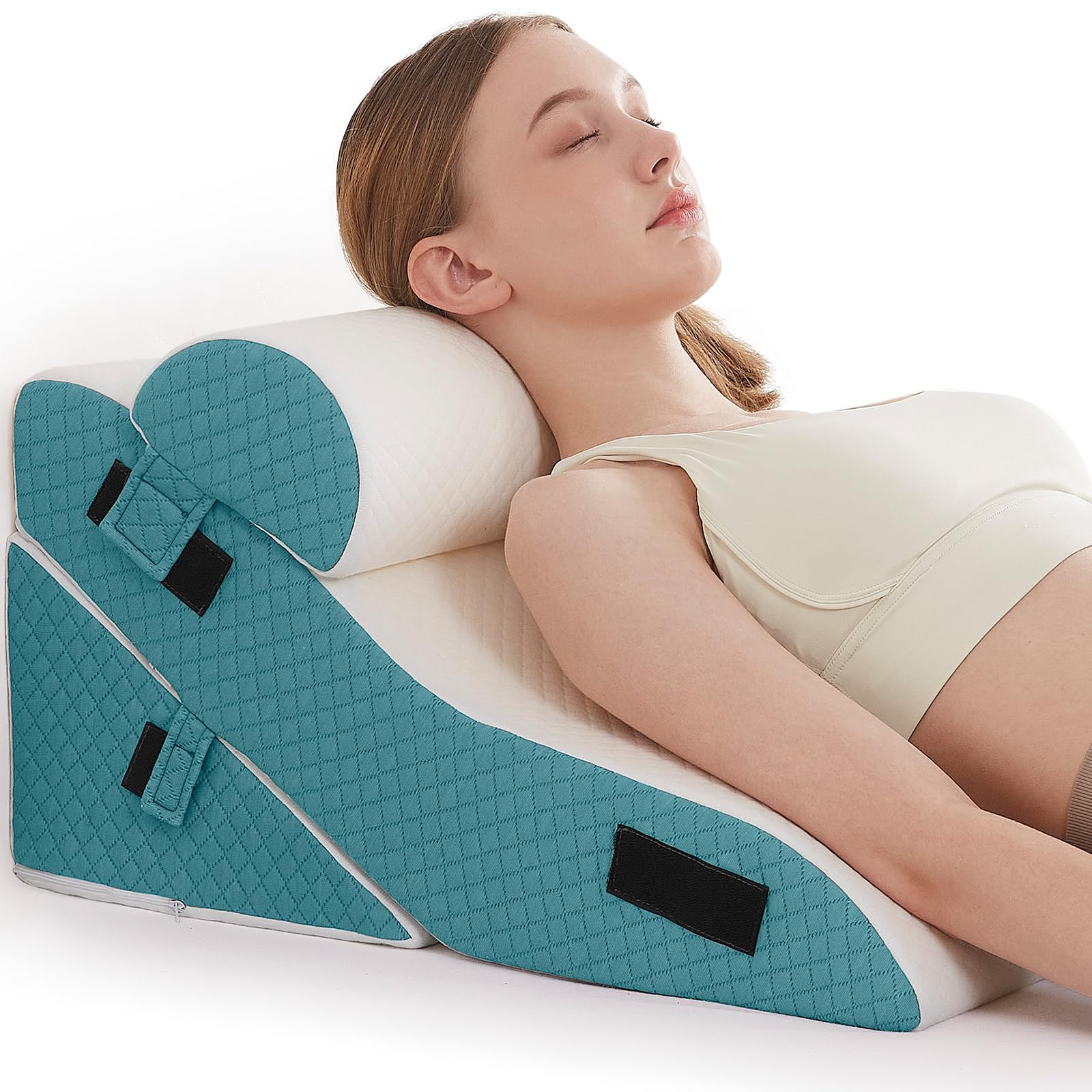 Longering Bed Wedge Pillow for Sleeping 3 PCS - 35D