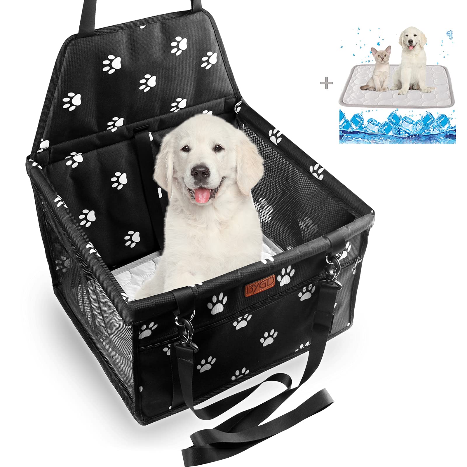Photo 1 of BYGD Dog Car Seat - Breathable & Foldable Pet Basket with Cushion, Suitable for Small & Medium Pets