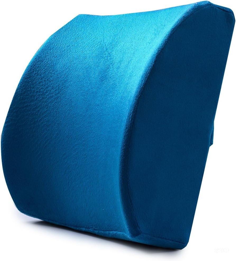 Clavi Memory Foam Lumbar Support Cushion Chair Seat Pillow for Car,Office Chair,Wheelchair,Low Back Pain People - Blue