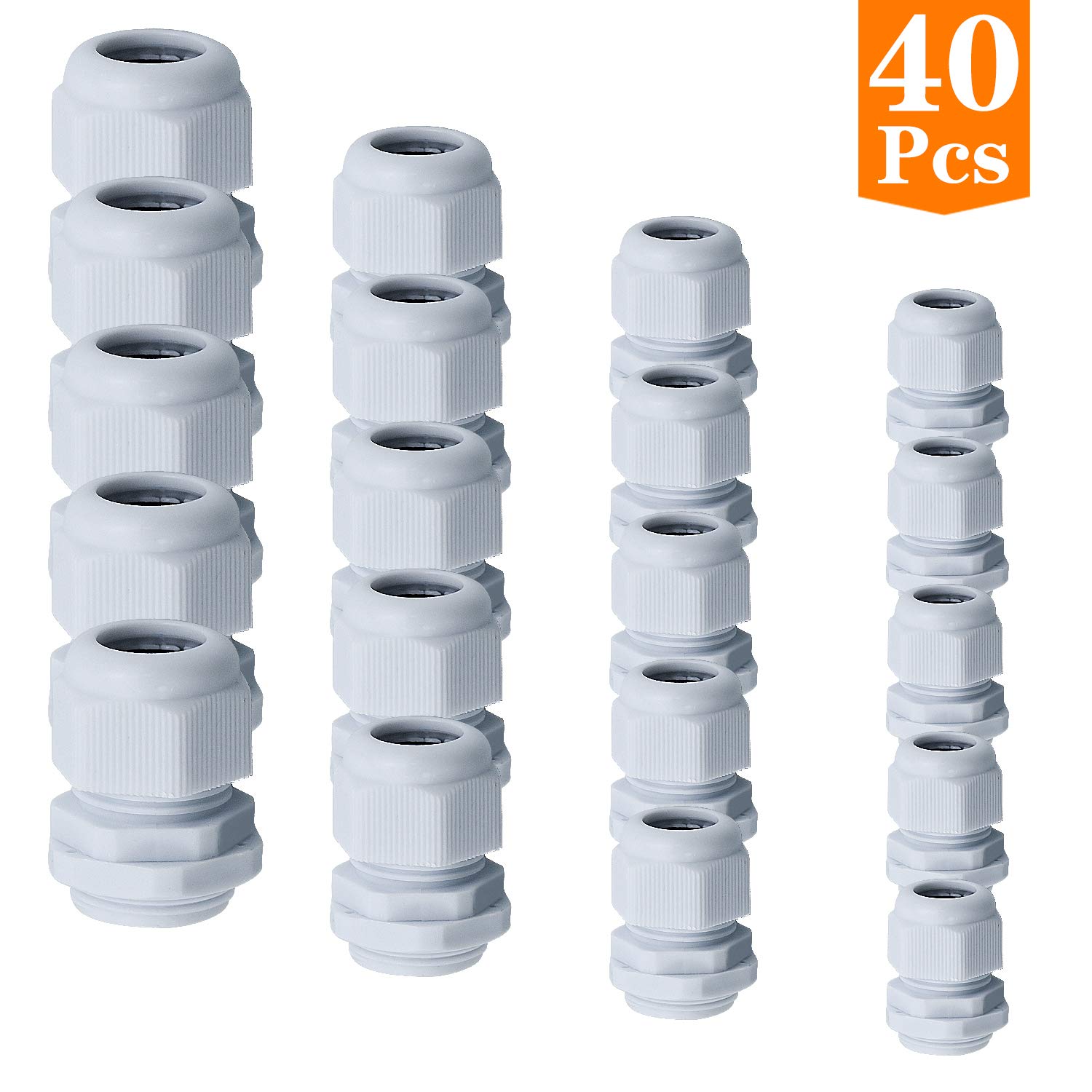 Kabelverschraubung Set 40Stk IP68 | M12 M16 M20 M25 Nylon | Wasserdicht Outdoor