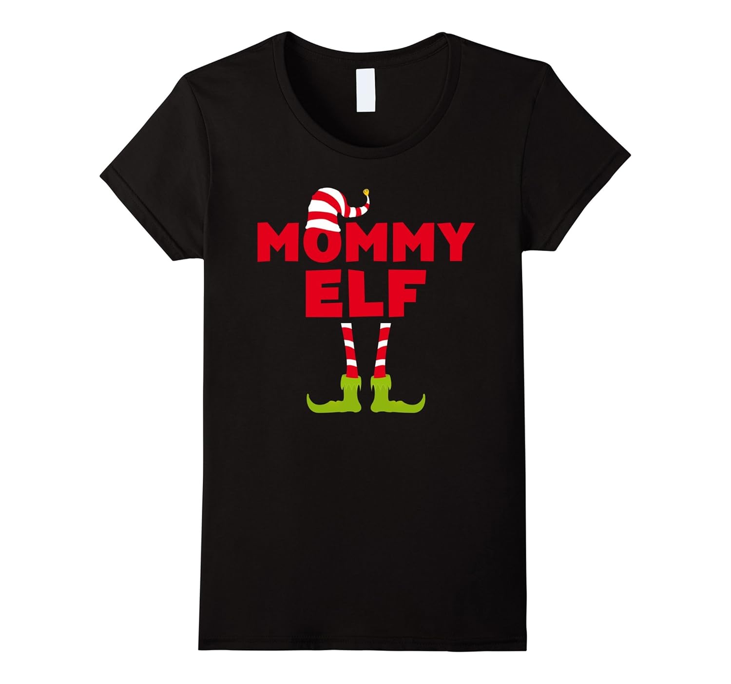 Womens Mommy Elf Costume T-Shirt Funny Matching Christmas Shirt-ANZ