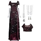 Byvitoy Titanic Rose Costume Dress Rose DeWitt Bukater Cosplay Titanic Dress Necklace Gloves Earrings Women Outfits
