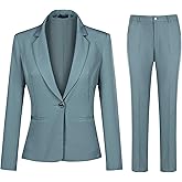 YUNCLOS Women's 2 Piece Office Work Suit Set One Button Blazer and Pants