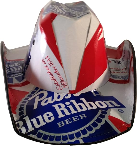 Pabst Blue Ribbon Cowboy Hat Beer Box at Amazon Men’s Clothing store