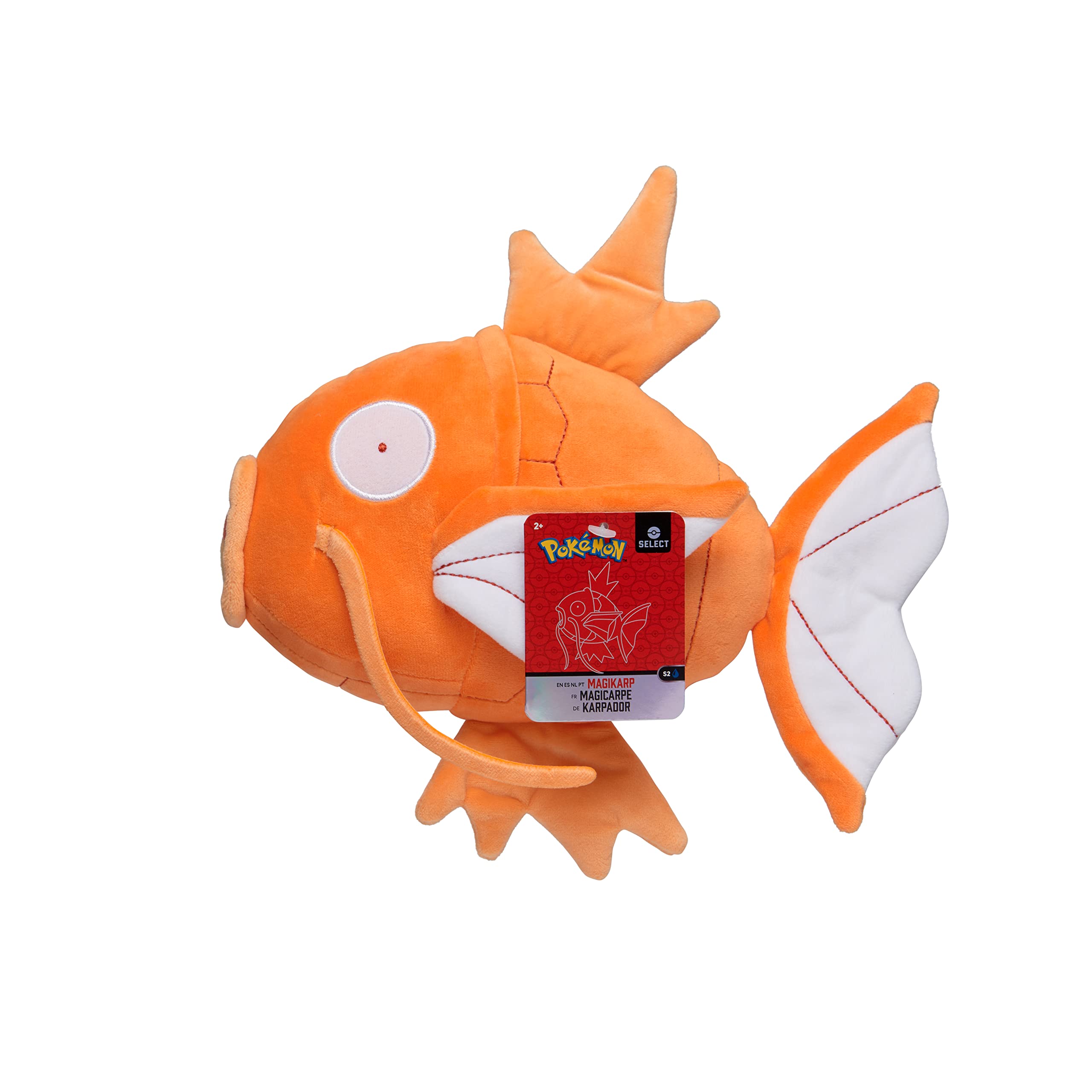 PoKéMoN Pokemon BO37982 Karpador Plush Monochrome (20 cm), Realistic, Super Soft, Lifelike Designed Plush Toy for Cuddling and Loving