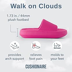 CUSHIONAIRE Feather EVA Slides for Women