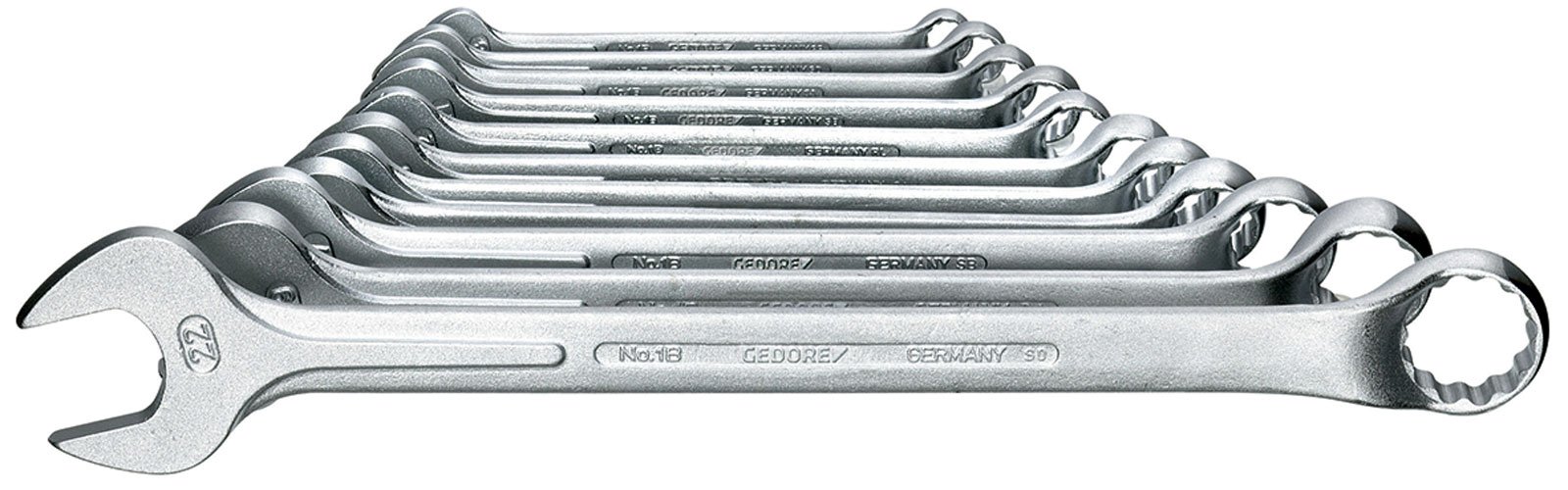 GEDORE 11-pc. Combination spanner set, AF 8-22 mm, Offset, Bi-hex, UD profile, Spanner set, 1 B-011 — image 1