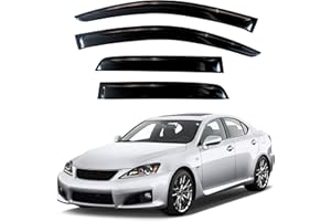 KPY Window Visor Compatible with Lexus IS250 IS350 ISF 2006-2013, 4PC Rain Guard Side Window Vent Deflectors Tape-On Style, 2006 2007 2008 2009 2010 2011 2012 2013
