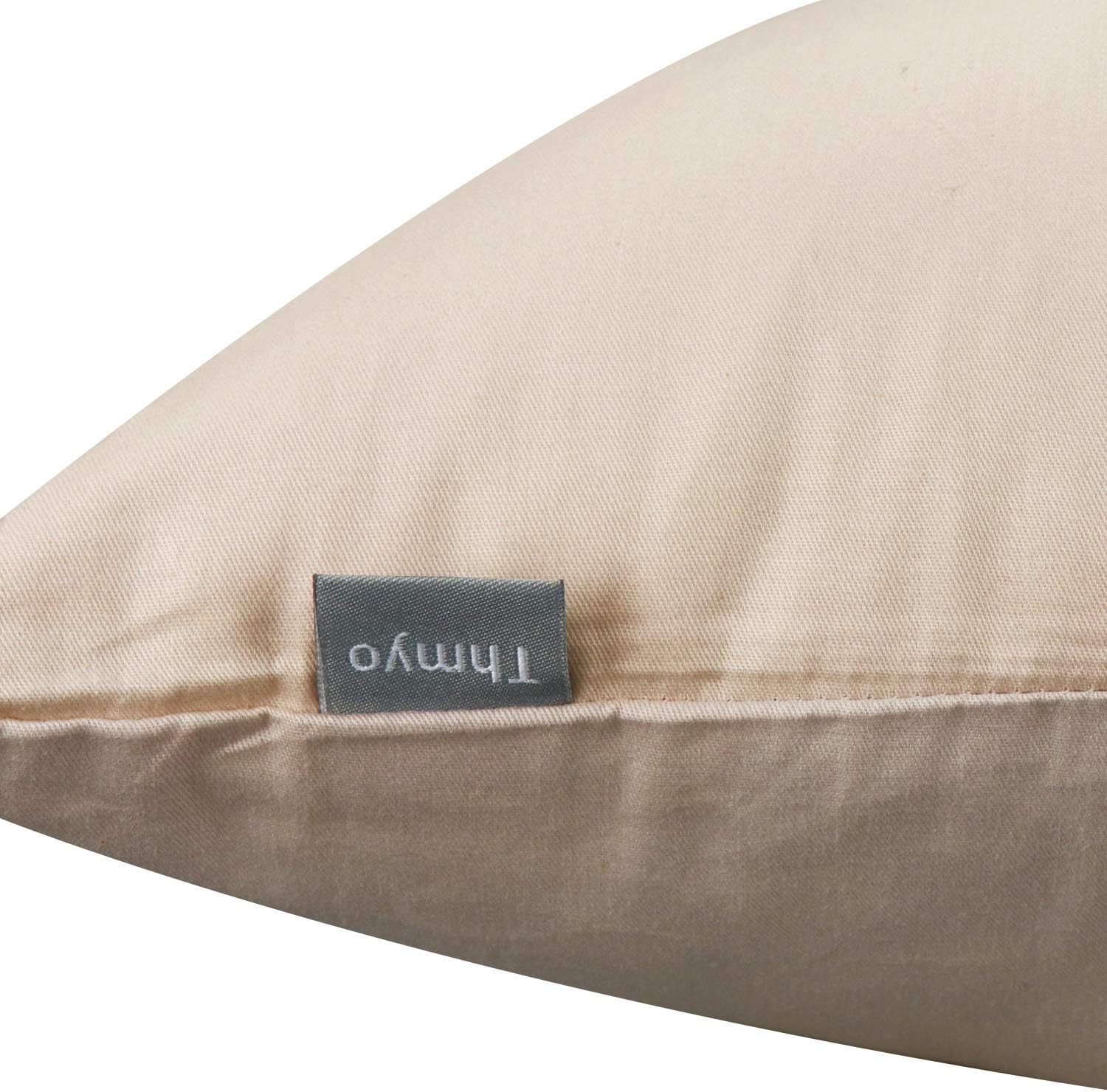 4-Pack 100% Cotton Comfortable Solid Decorative Throw Pillow Case Square Cushion Cover Pillowcase (Cover Only,No Insert)(18x18 inch/ 45x45cm,Khaki): Home & Kitchen