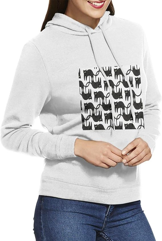 Women Cat Sweatshirts Long Sleeve Pullover Hoodies Tops