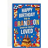 Prime Greetings Grandson Birthday Card, Made in America, Thick Card Stock with Premium Envelope Packaged in a Reusable Presentation Mailer, Eco-Friendly, 5in x 7.75in