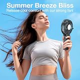VersionTech Hand Held Fan Portable USB Rechargeable 3 Speeds Black view 4