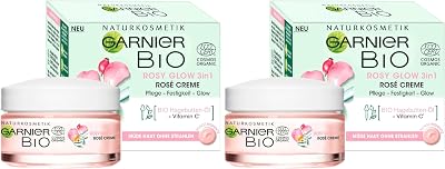 Garnier Bio Rosy Glow 3in1 Rose Cream 50 ml Pack of 2