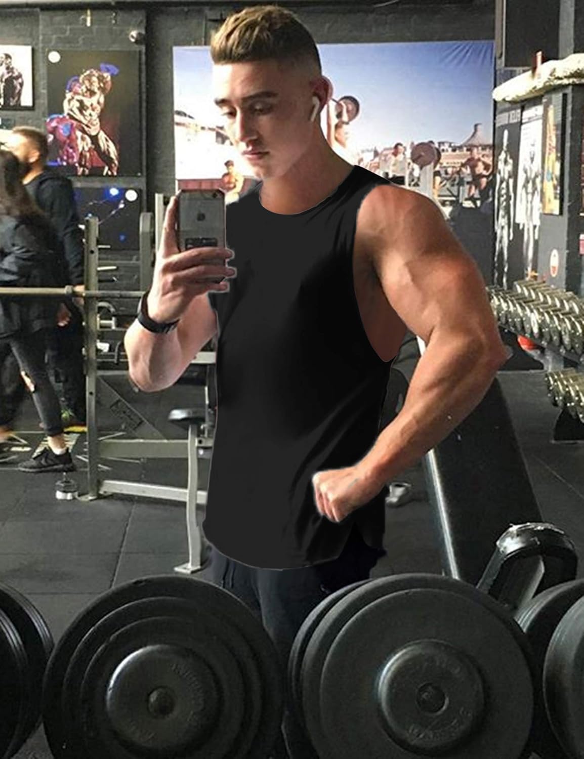 COOFANDY Mens Workout Tank Tops 3 Pack Sleeveless Shirts Gym Bodybuilding Muscle Tee Shirts: Clothing
