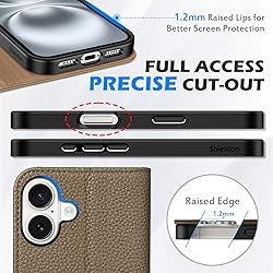 SHIELDON Wallet Case Phone Case for iPhone 16 Plus