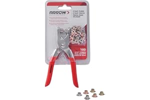 Arrow GEPK532 Eyelet Tool Kit, Hole Punch Pliers for Fabric, Leather, Canvas, Includes 100 Eyelets, 5/32-Inch, Gold,Silver
