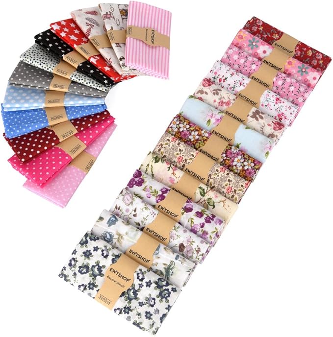 Lot De 17 Carrés De Tissu Coton Pour Patchwork Halloween - 25x25 Cm Motifs Citrouille, Araignée, Chauve-souris, Crâne - Idéal Couture, Quilting, Décoration
