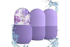 Senbaler 3pcs Ice Cube Roller for Face,Eye,Silicone,Reusable Facial Massager Ice Mold,Brighten Skin Enhancing Natural Glow,De-Puff Eye Bags,Reduce Migraine Pain (Purple)