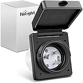 Nilight 30 AMP RV Shore Power Inlet 125V Twist Lock Receptacle NEMA L5-30P ETL Listed Enclosed Lockable Flanged Male Plug Inlet Box with Cover for RV Camper Caravan Motorhome Van, 2 Years Warranty