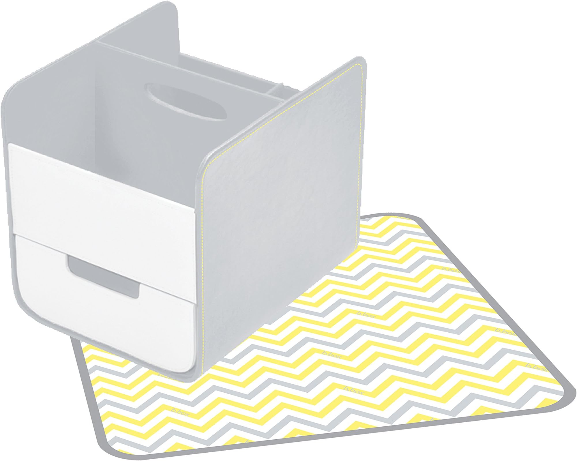 b.box Diaper Caddy with Change Mat | Portable Change Station Holds Diapering Necessities | Color: Mellow Lellow | BPA-Free | Phthalates & PVC Free