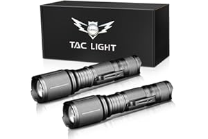 LETMY LED Flashlight High Lumens 2 Pack - 5000 Lumens Super Bright Tactical Flashlights - Zoomable, 5 Modes Flash Light, Wate