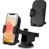 TALK WORKS Windshield & Dash Phone Holder for Car - Adjustable Long Arm Dash Mount 360 Rotation, Strong Suction Grip, Quick R