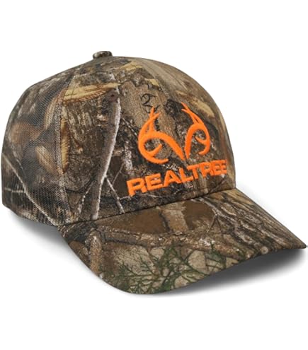 Realtree Men's Camo Hat with 3D Embroidered Antler Logo Hats