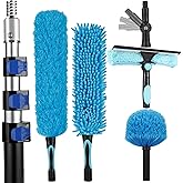 Telescopic Duster 20 Feet Extendable Duster High Reach Duster Kits with 3.6-12ft Extension Pole,High Ceiling Fan Duster, Exte