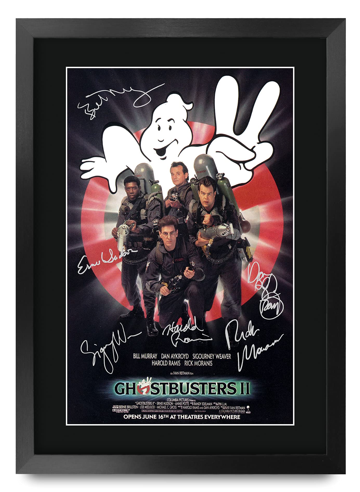 HWC Trading FR A3 Ghostbusters 2 Bill Murray, Dan Aykroyd Gifts Printed Poster Signed Autograph Picture for Movie Memorabilia Fans - A3 Framed