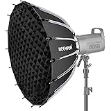 NEEWER 26inch/65cm Parabolic Softbox Quick Set up Quick Folding, with Diffusers/Honeycomb Grid/Bag, Compatible with Aputure 1