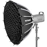 NEEWER 26inch/65cm Parabolic Softbox Quick Set up Quick Folding, with Diffusers/Honeycomb Grid/Bag, Compatible with Aputure 1