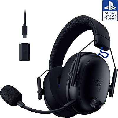 Razer BlackShark V3 Wireless Gaming Headset for PS5: 50mm Drivers - Super Wideband Mic - 2.4 GHz, Bluetooth - Works with PC, Mac, Nintendo Switch, Smartphone - Long Battery Life - Black