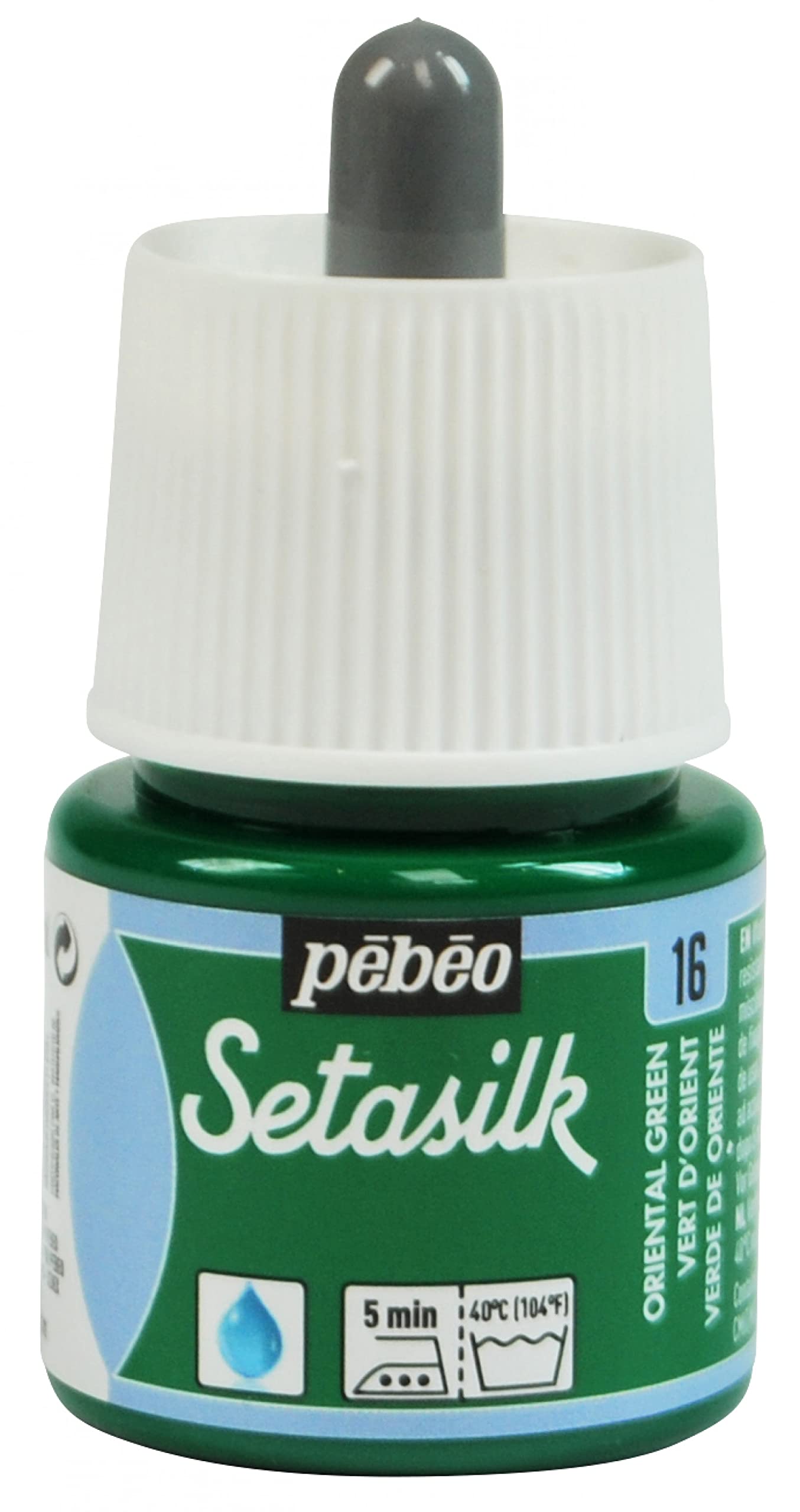 PEBEO - Setasilk Oriental Green 45 ml (Pack of 1) Bottle - Silk paint - 45 ml Pipette cap bottle - Oriental Green