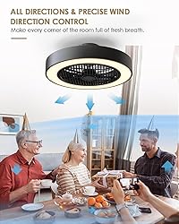 Ceviept Enclosed Ceiling Fan with Light and Remote