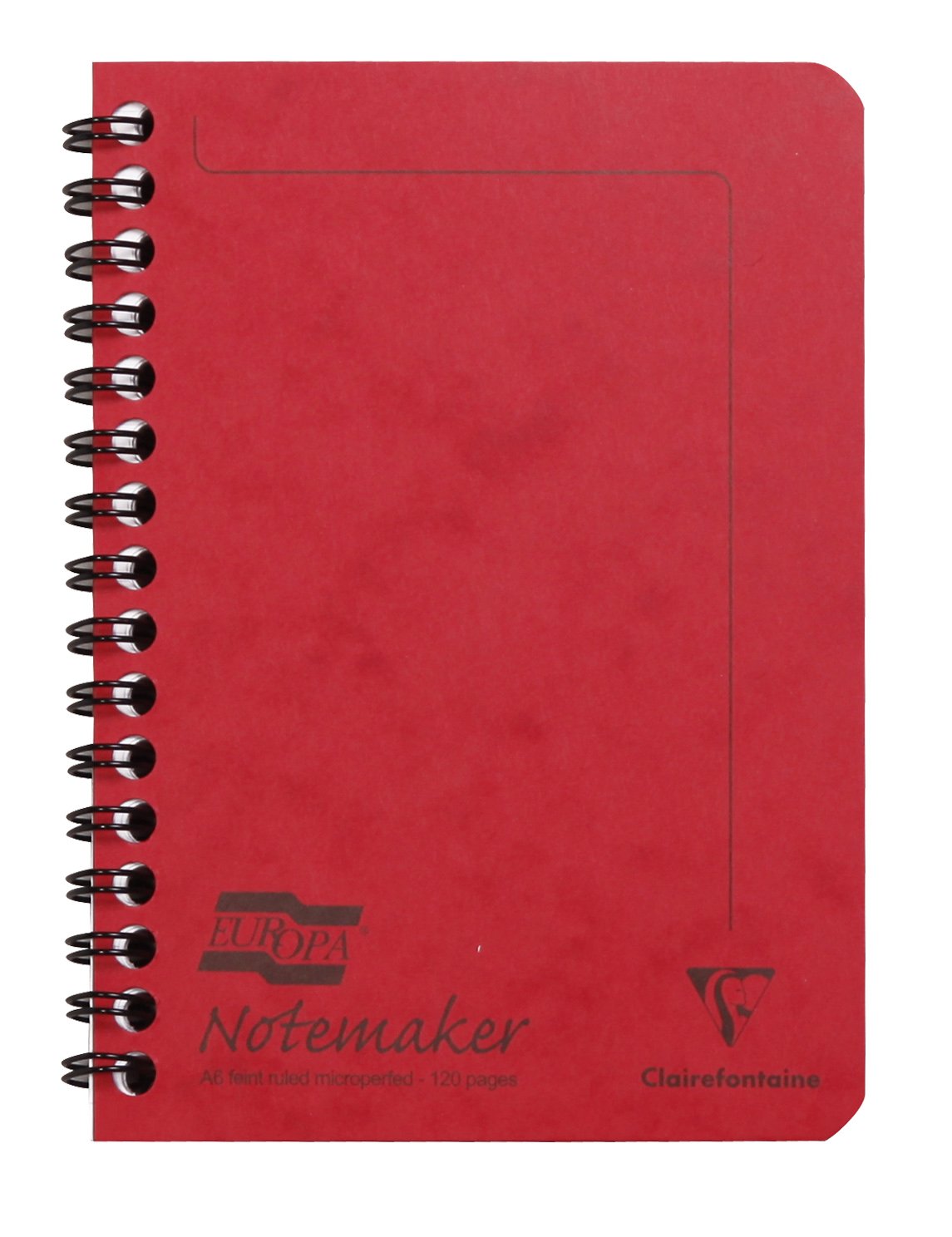 Clairefontaine 'Europa' Wirebound Notemaker, A6, Lined, 120 Pages - Red