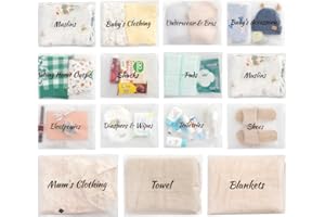 MANWU 14pcs Hospital Bags essentials for Labor and Diaper,Mom hospital bags Maternity Essentials,Maternity Organiser baggie,shower gift